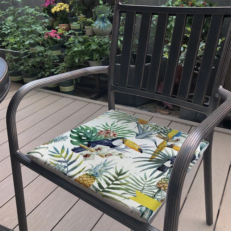 Геометрическая Подушка с принтами листьев тропических растений льняная мягкая