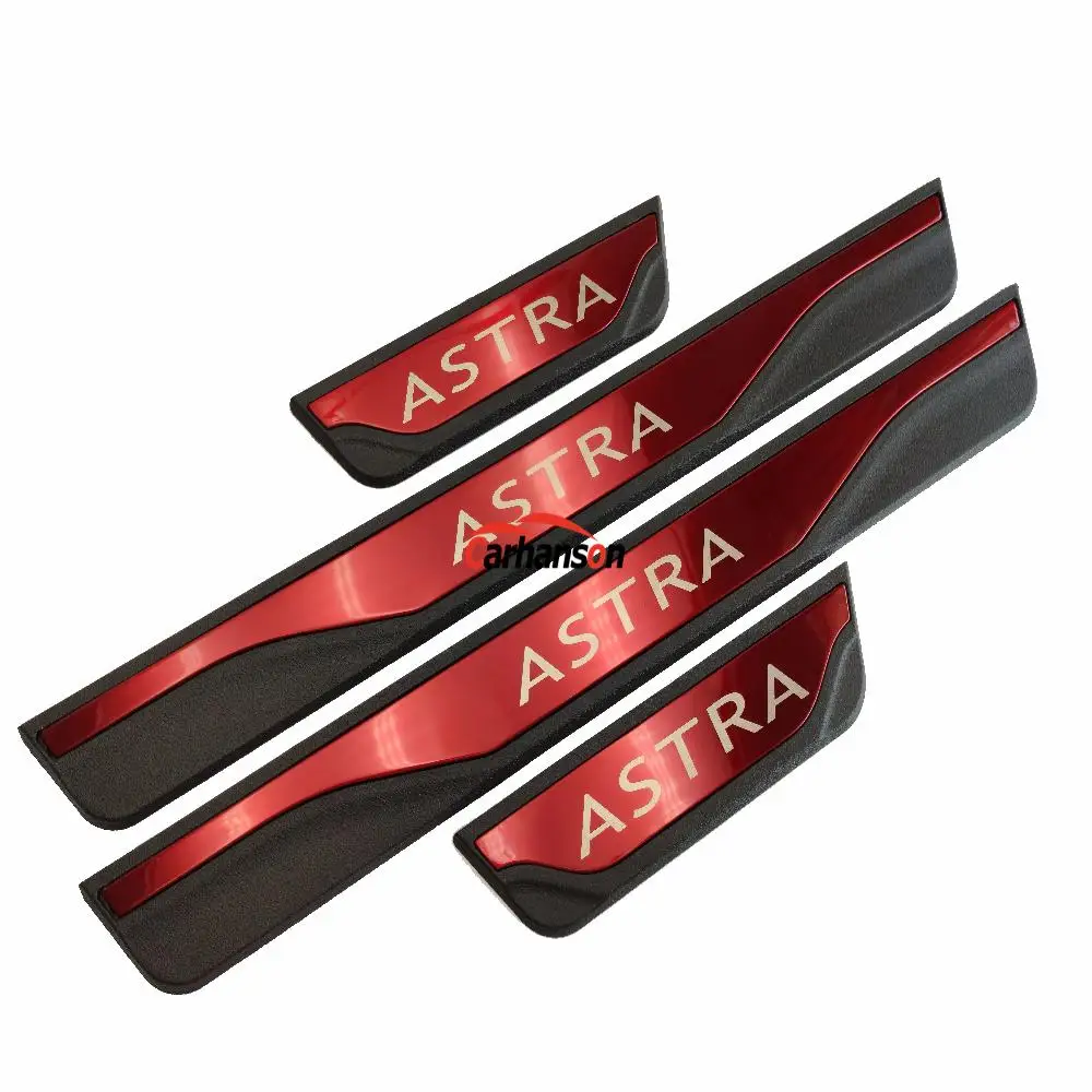 Для Opel Vauxhall Astra Накладка на пороги, аксессуары для стайлинга авто, накладки из нержавеющей стали, Защитная Наклейка для автомобиля 2010 - Цвет: Красный