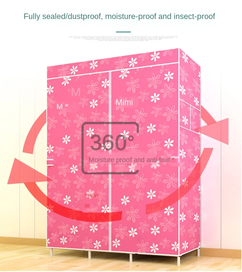 Clothes Closet Portable Wardrobe Durable Storage Organizer Non-woven Fabric Cloth Shelf 170cm*125cm*45cm | Мебель