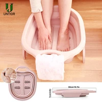 untior plastic collapsible foot basin foot washing basin foot spa bucket pedicure bath soaking tub travel portable wash basin