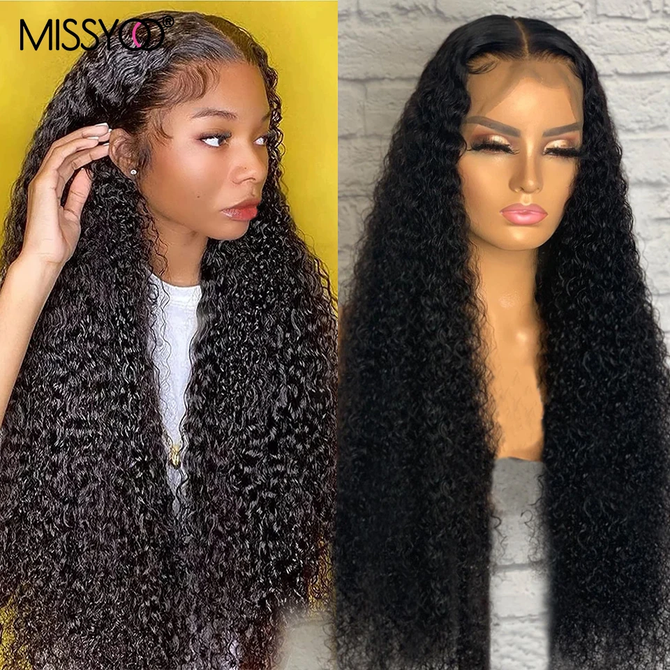 

Water Wave Human Hair Lace Front Wig 250% Density Lace Wig Natural Black Color Curly Lace Front Wig 30 36inch glueless for women