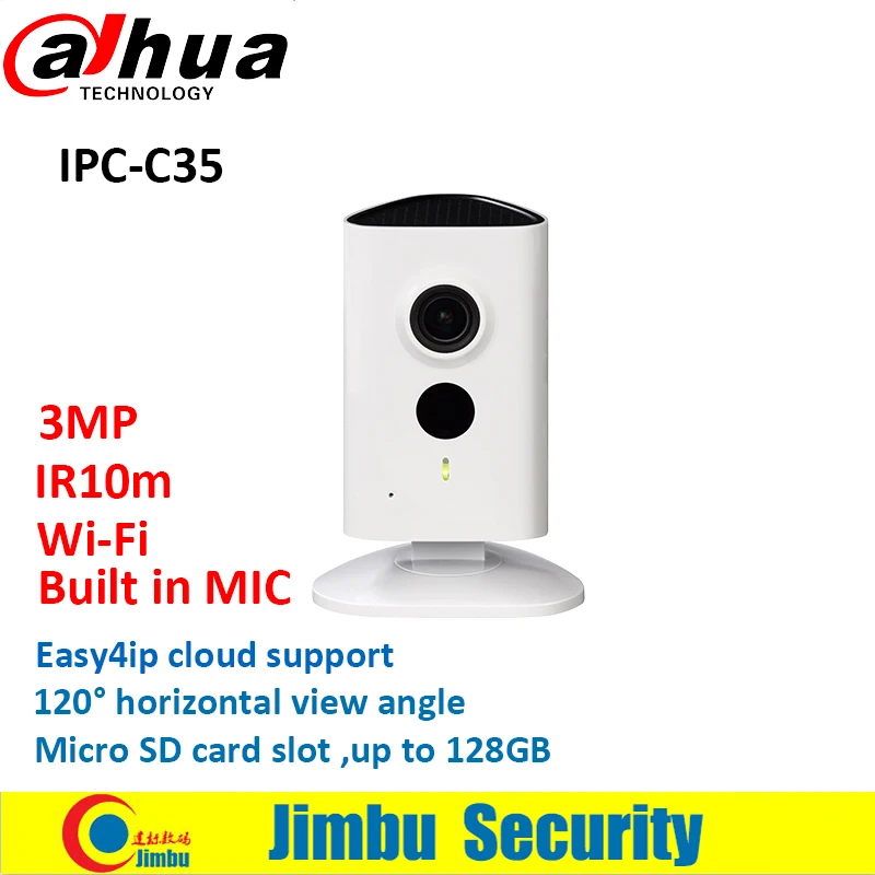 Dahua WiFi CCTV камера 3MP IPC C35 объектив 128 мм IR10m Встроенный микрофон Easy4ip облако Micro SD