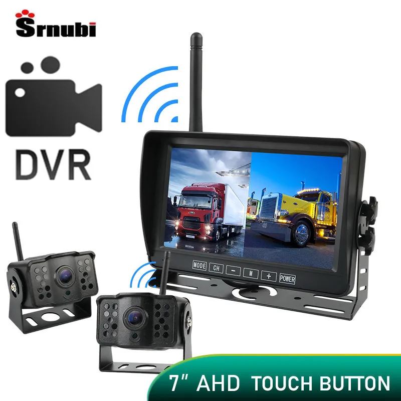 저렴한 7 인치 자동차 DVR 대시 캠 디지털 무선 IPS AHD 모니터 루프 녹화 트럭 버스 RV 트레일러에 대 한 역방향 카메라 주차 모니터