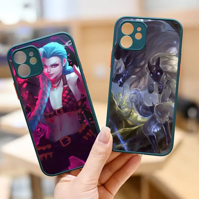

Animation Arcane Phone Case for iphone 12 XS 11 pro max mini 7 8 6 6s plus SE2020 X XR shockproof dark green cases shell coque