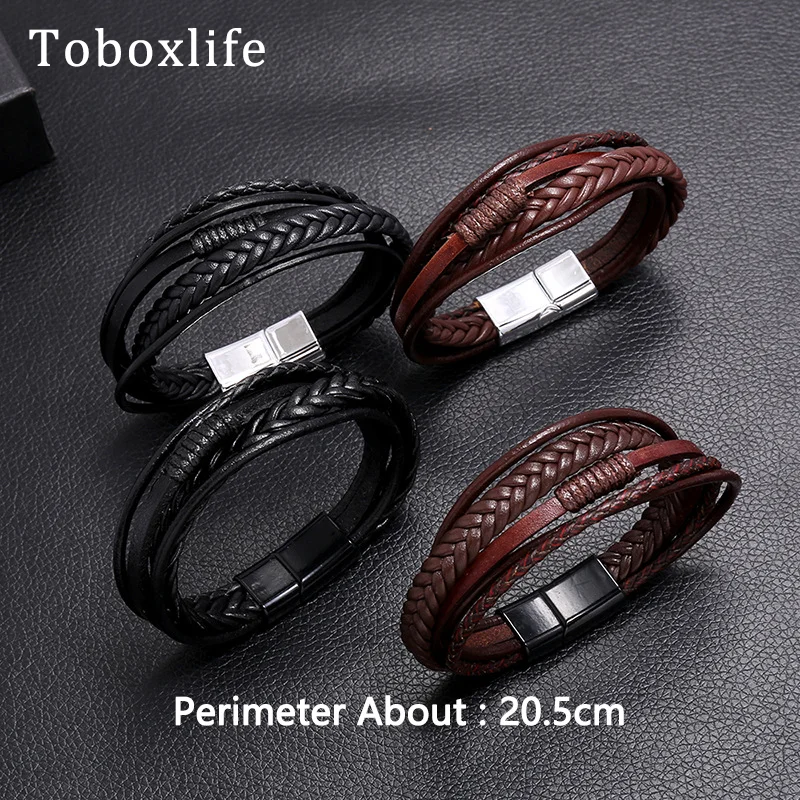 Новый стиль унисекс Ретро ручной тканый мужской кожаный браслет простой