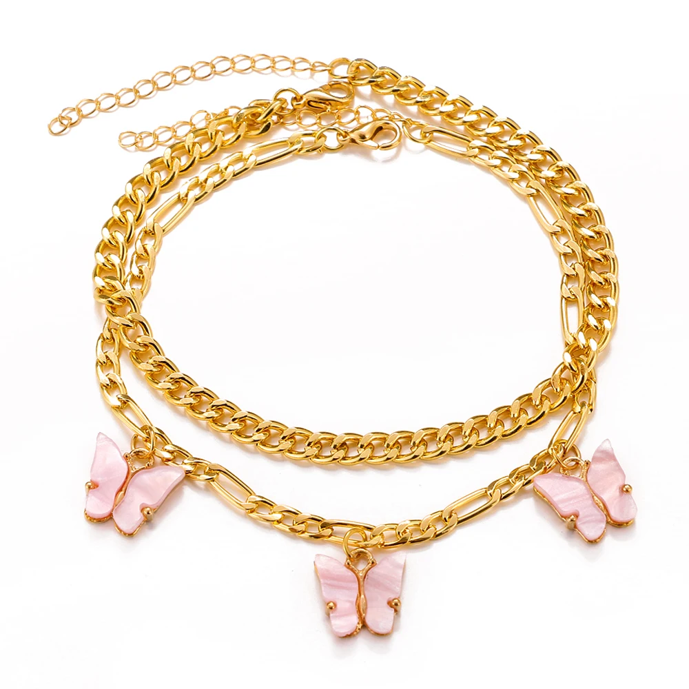 

Vienkim Fashion Butterfly Anklet Set for Women Gold Chain AnkletS 2021 Foot Bracelet Beach Anklet Bohemian Jewelry Accessories