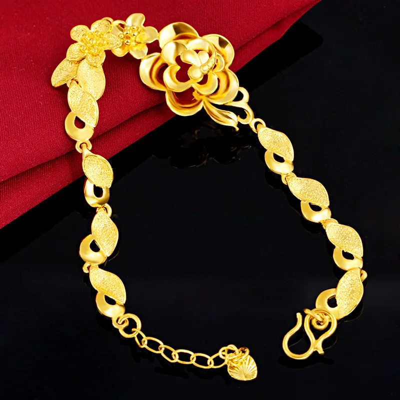 Браслеты женские из 18 каратного золота Изящные Ювелирные украшения драгоценных