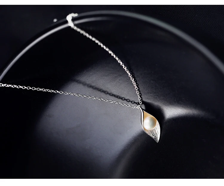 Ожерелья и кулоны в виде листьев из стерлингового серебра 925 пробы для женщин