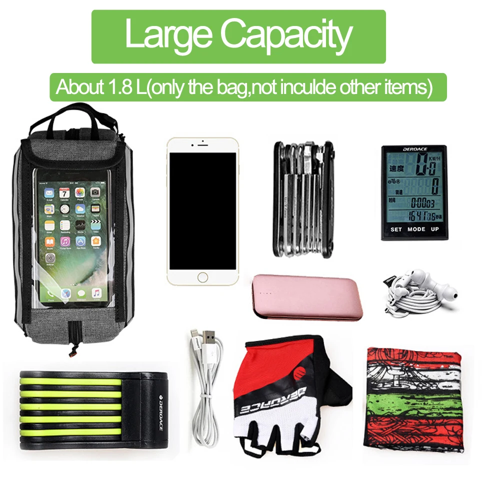 

Waterproof Rainproof Bike Bag MTB Front Bag 6.0inch Mobile Phone Case Bicycle Top Tube Frame Triangle Bag Cycling Accessories