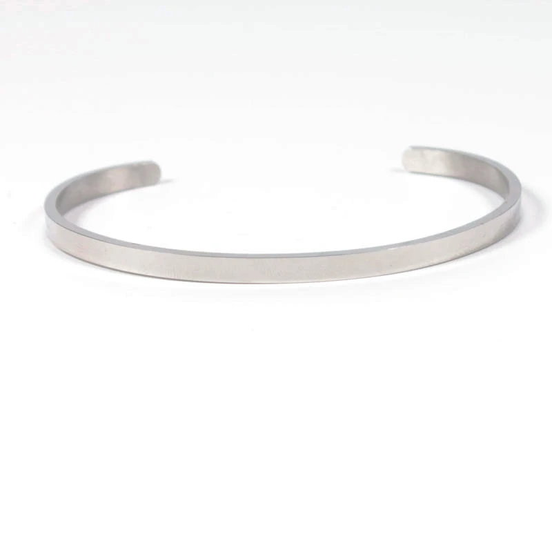 Браслет манжета из нержавеющей стали на заказ 4 мм вдохновляющий подарок