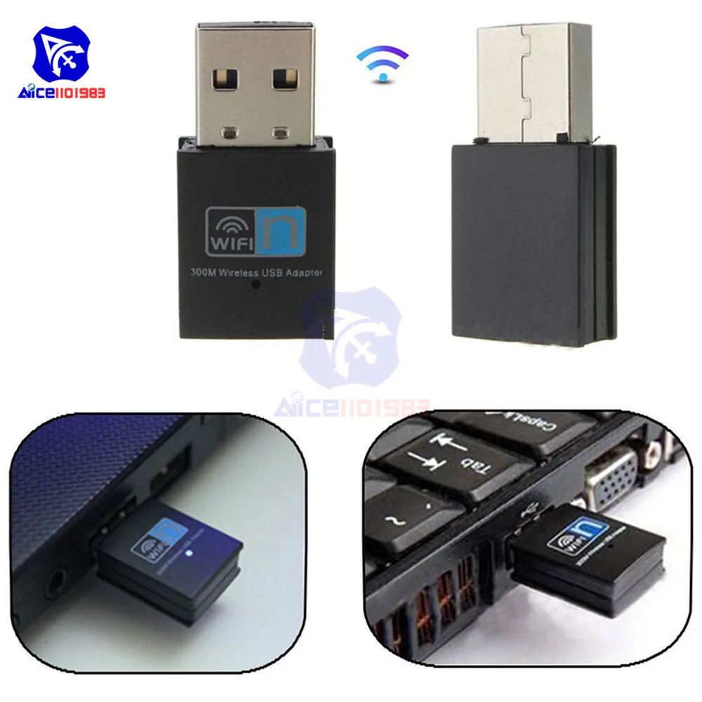 Беспроводной мини USB Wi-Fi адаптер 300 b/g/n 802 11 Мбит/с | Электронные компоненты и