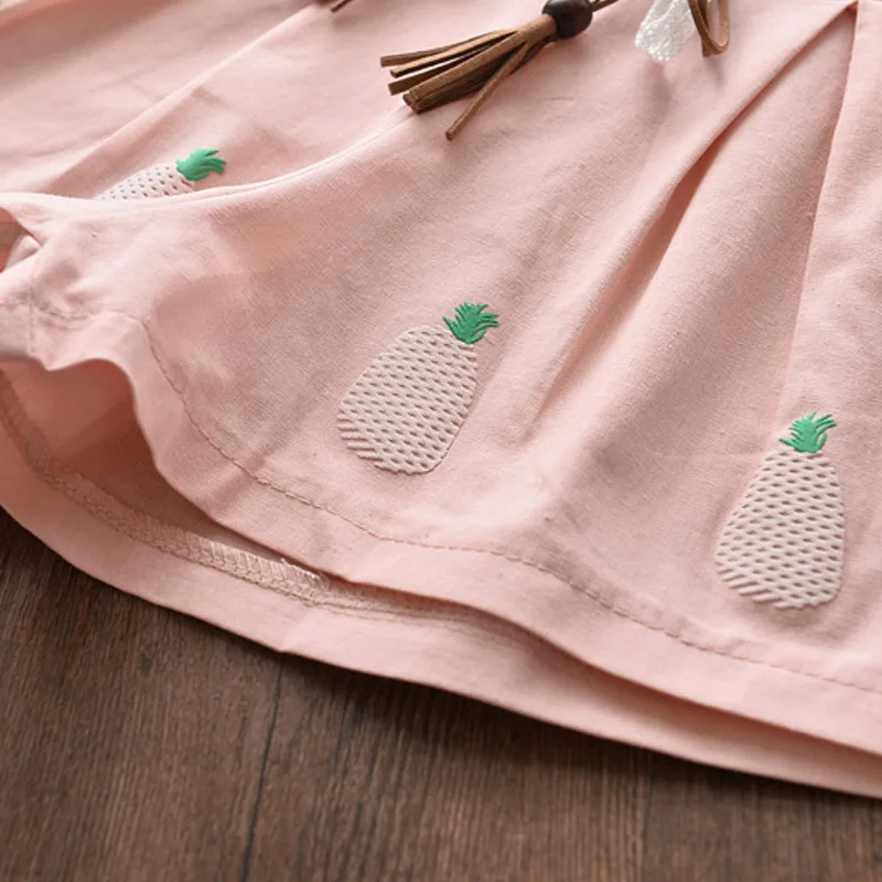 

Girls Clothes Sets Cute Summer Children Clothing Fruit Print Sleeveless Vest And Bow Pant 2PCS Outfits Kids Girls Clothes Suit