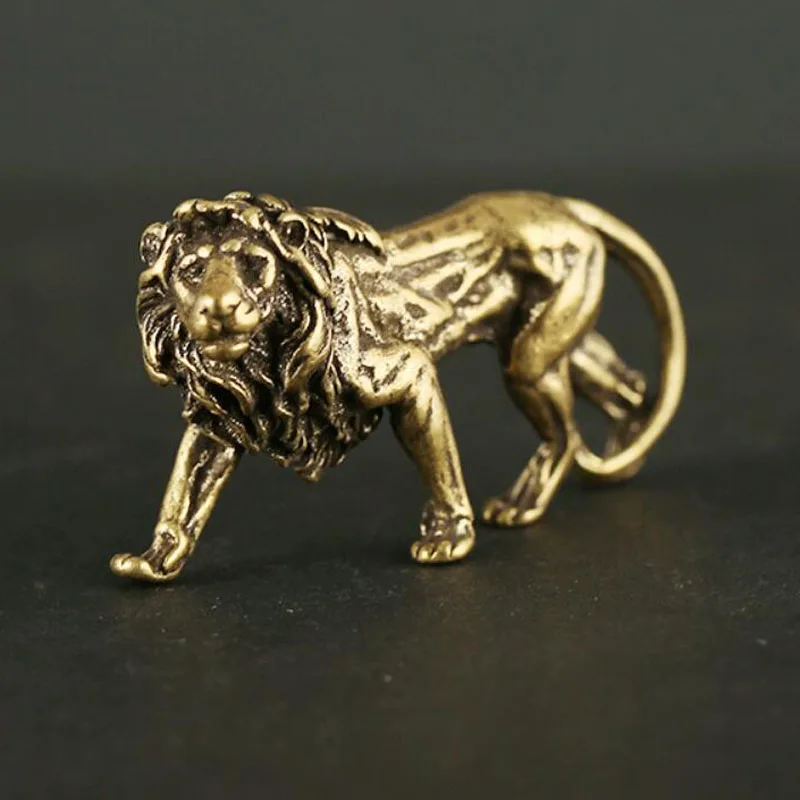 Бронзовый брелок с подвеской в виде льва бронзовый медальон подарок медный для