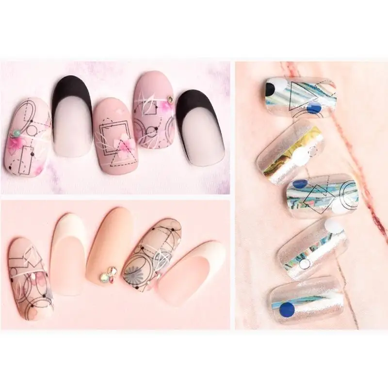 Новые золотые/серебряные круглые наклейки для ногтей полые 3D геометрические