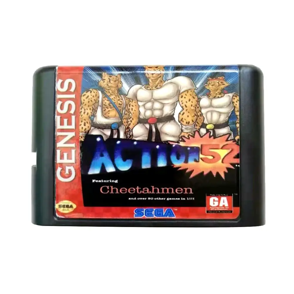 Действие 52 в 1 для 16 бит игра Sega Mega Drive карта для Mega Drive для Genesis US PAL версия видео игровая консоль