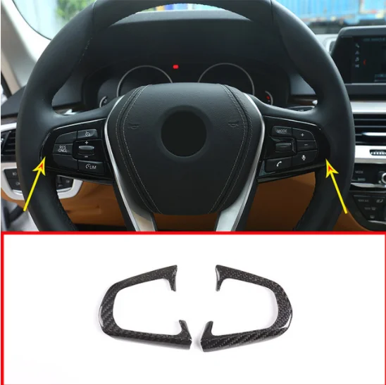 

100% Real Carbon Fiber Car Steering Wheel Button Decorator Frame Trim For BMW X4 G02 2018-2021 & 5 Series G30 2018-2021