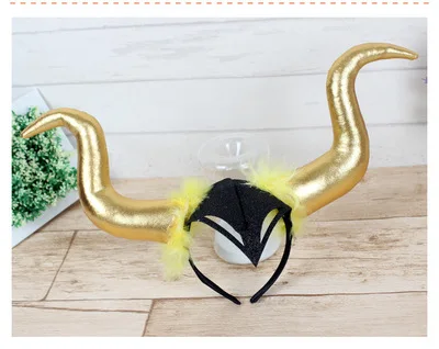 Maleficent Devil Horn ободок с рогом повязка для волос вечерние сувениры Хэллоуин косплей-реквизиты для вечеринки Рождество Хэллоуин бант для волос - Цвет: 4