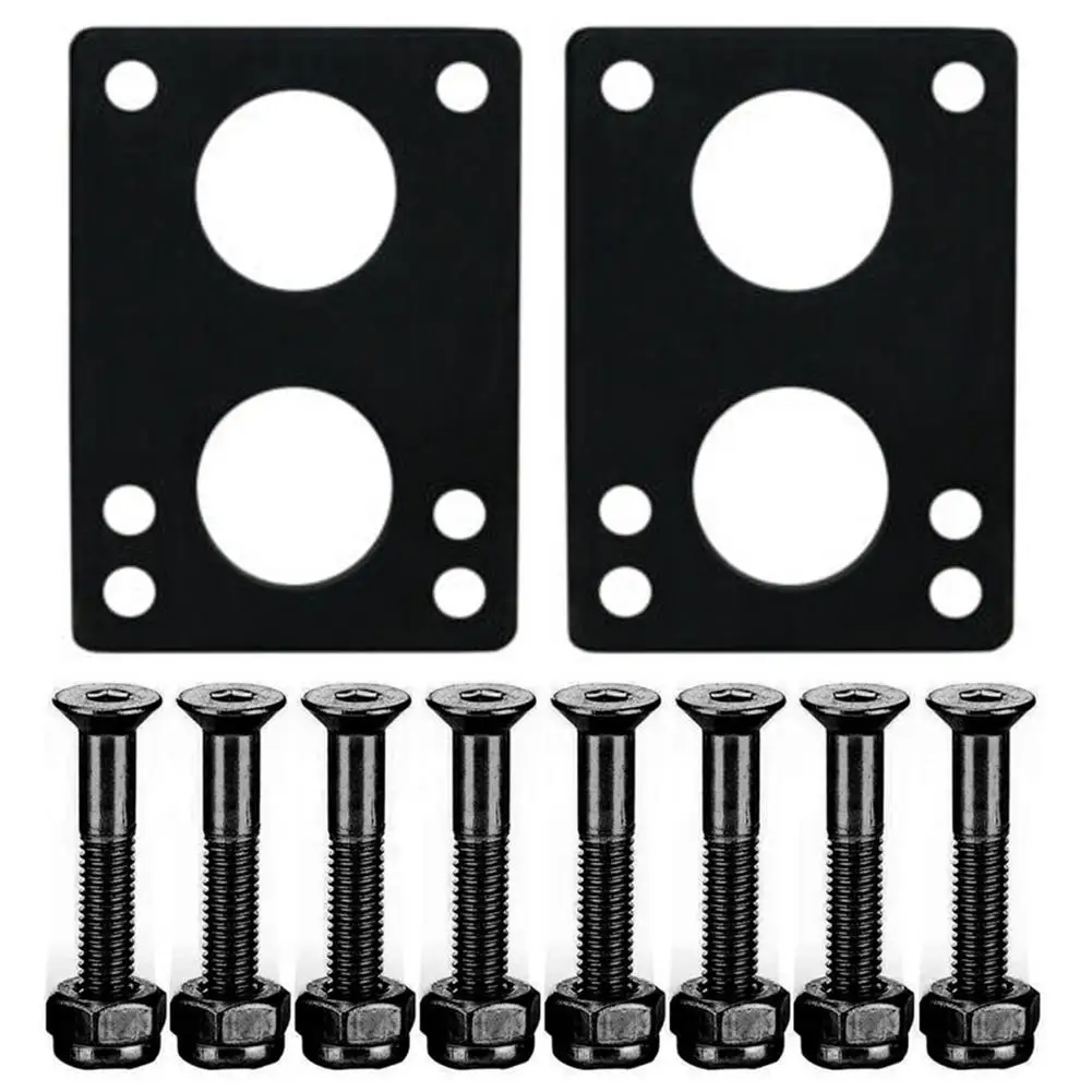 

Skateboard PU 2 Pcs Riser Pads &8 Screws Longboard Accessories For Double-rocker Boards&Small Fish Boards Carbon Steel Material