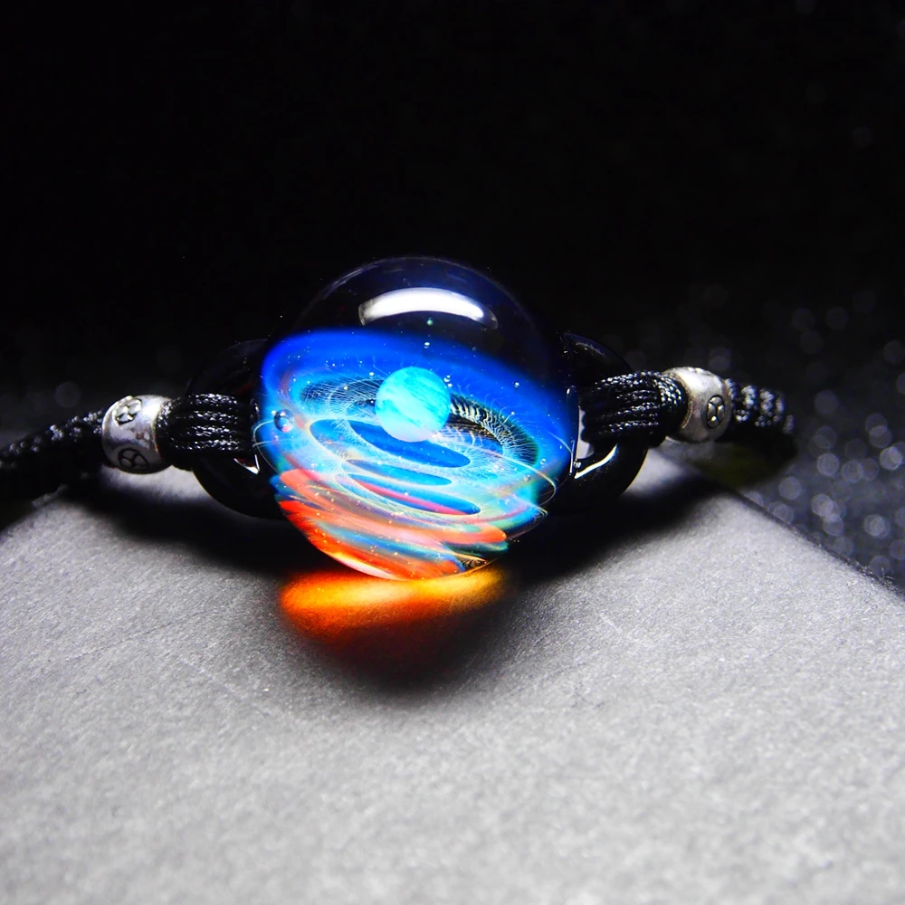 necklace 12 Вселенная планеты стеклянные браслеты из бисера и браслеты галактика модные ювелирные изделия галактика солнечной системы браслет для женщин Рождество - Окраска металла: necklace 12