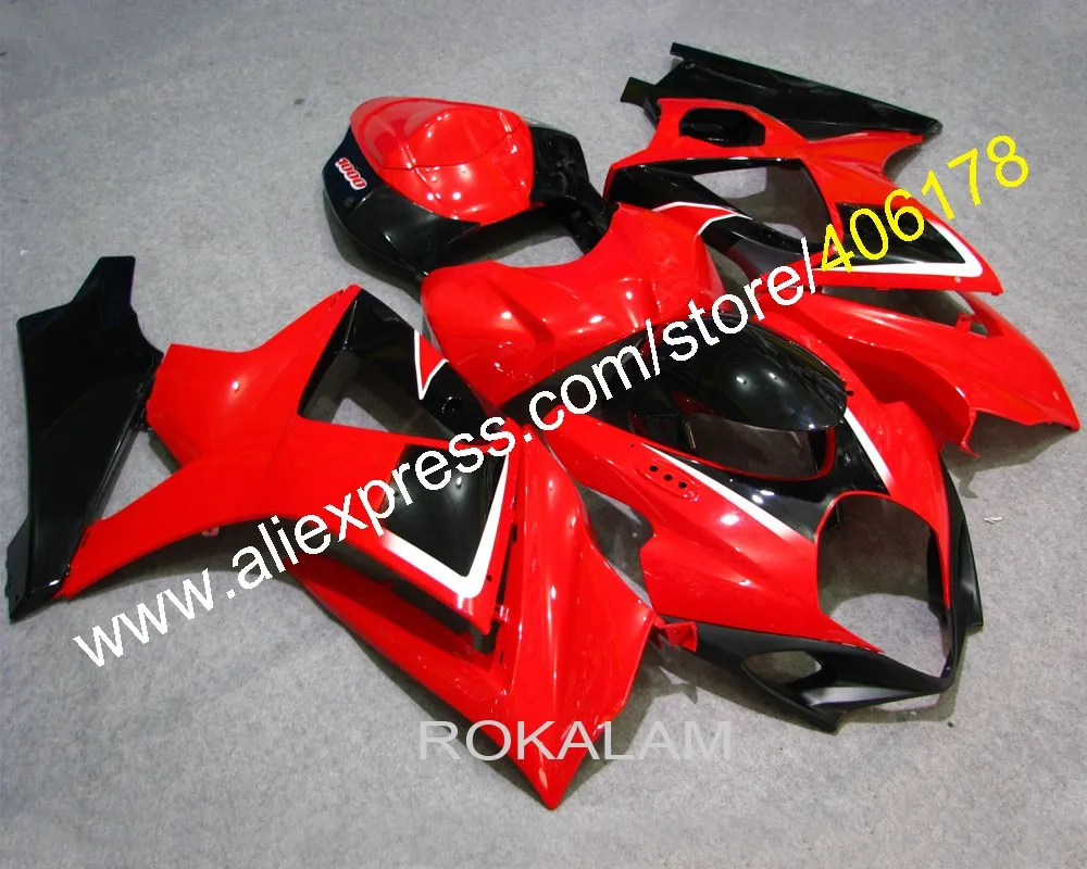 

For Suzuki GSXR1000 2007 2008 GSX-R1000 GSX 1000 07 08 K7 Red Black Aftermarket Motorcycle Fairing (Injection Molding)