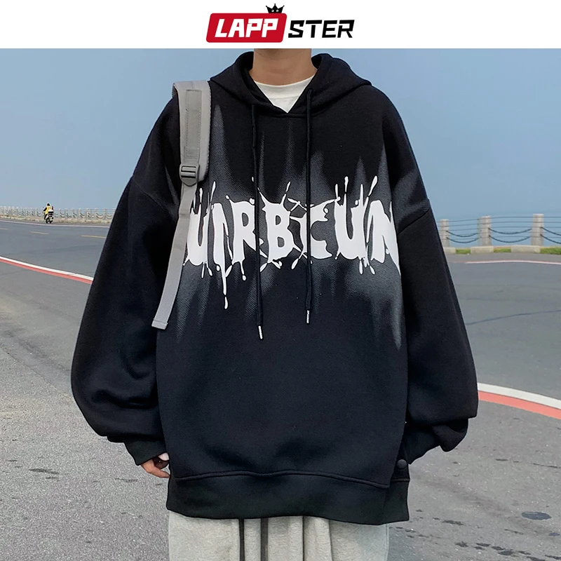 

Толстовка LAPPSTER мужская с капюшоном, винтажная уличная одежда в стиле Харадзюку, Свитшот в стиле оверсайз, японская мода, Kpop, 2022