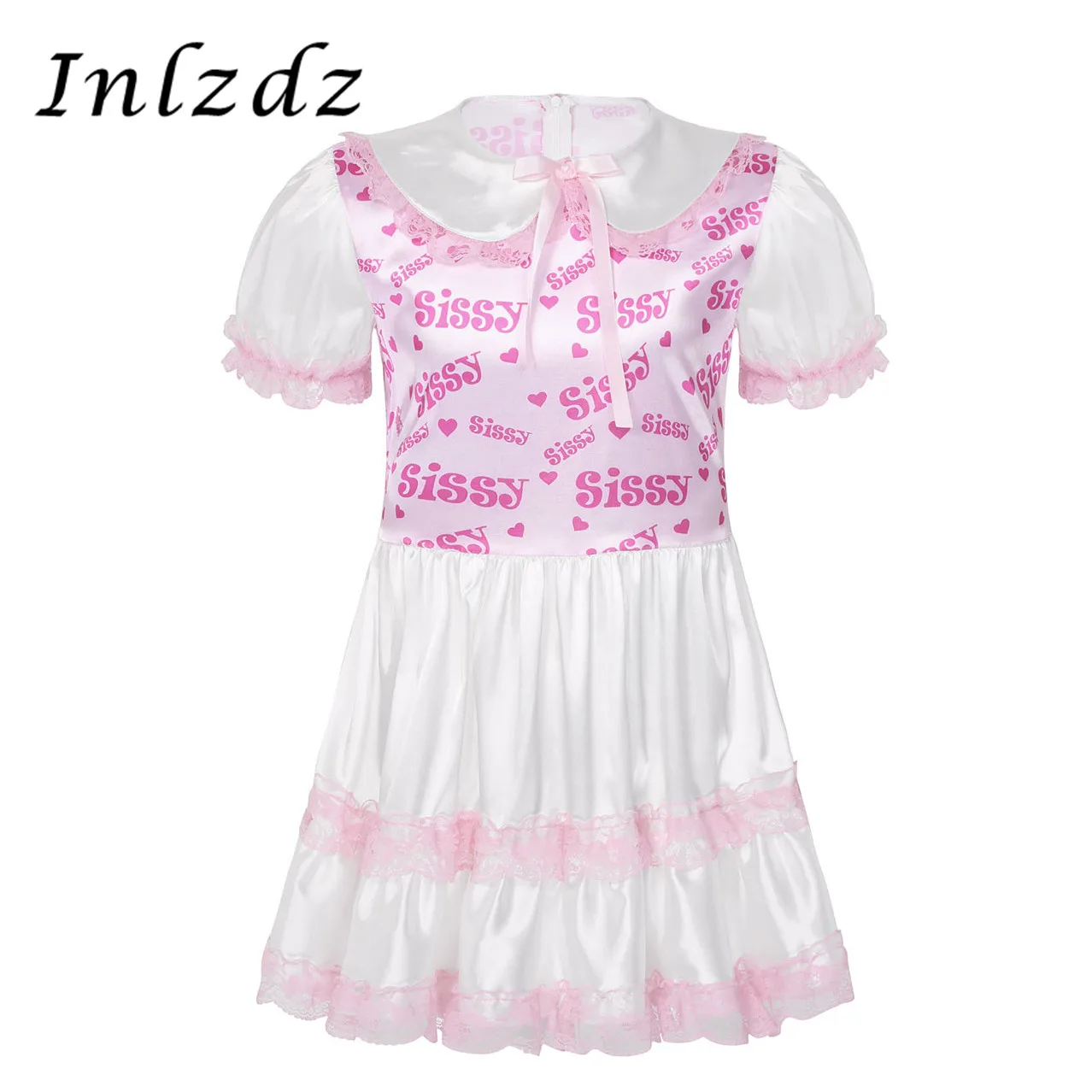 Мужское нижнее белье платье для переодевания с принтом лифом кружевной отделкой