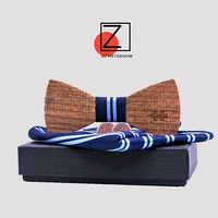 wood bowtiehandkerchiefcufflinks sets for mens suit wooden bow tie bowknots jigsaw puzzle wedding party christmas tie