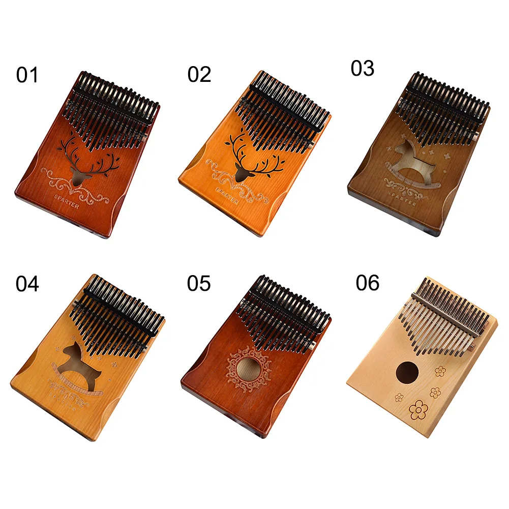Калимба 17 клавиш большой палец пианино портативный твердой древесины Инструмент