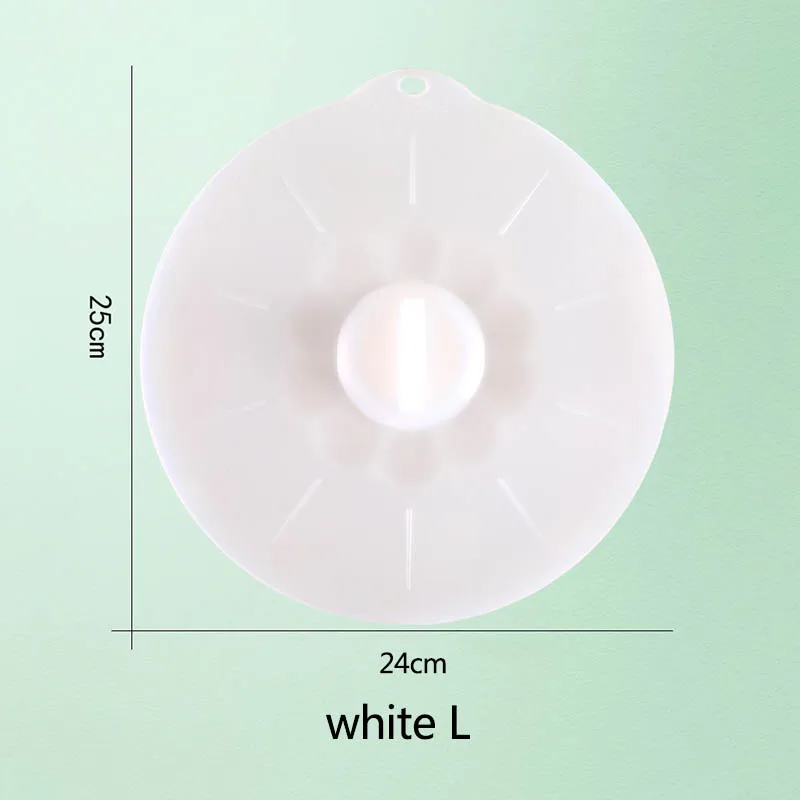 white L 1 шт. многоразовая многофункциональная миска для микроволновой печи, силиконовая пищевая пленка для готовки поварские инструменты, крышка кастрюли - Цвет: white L