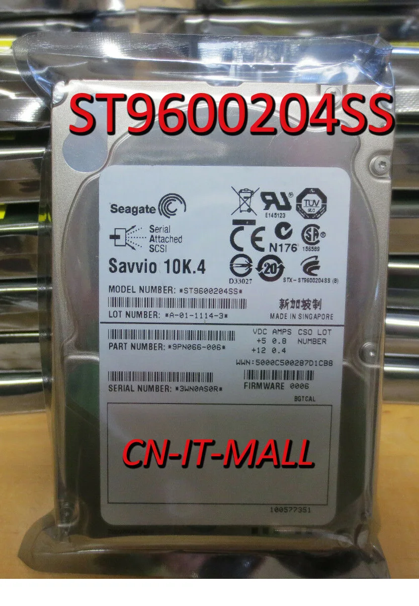 Seagate Savvio 10K.4 ST9600204SS 600GB 10000 RPM SAS 6Gb/s 2.5  Internal Enterprise Hard Drive