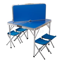 outdoor table and chairs aluminum alloy portable folding car mounted camping barbecue propaganda tables mesa plegable