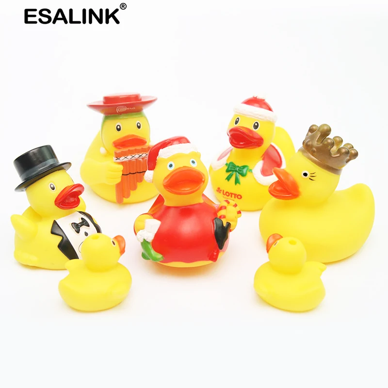 ESALINK 7 шт. игрушки для ванной резиновые 5 больших 2 маленьких комбинированных