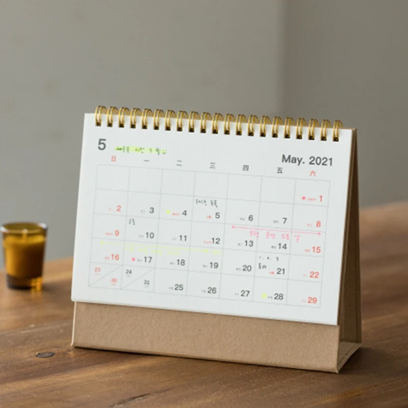 

2021 Simple Black White Series Desktop Calendar Dual Daily Schedule Table Planner Yearly Agenda Organizer Office Supplies