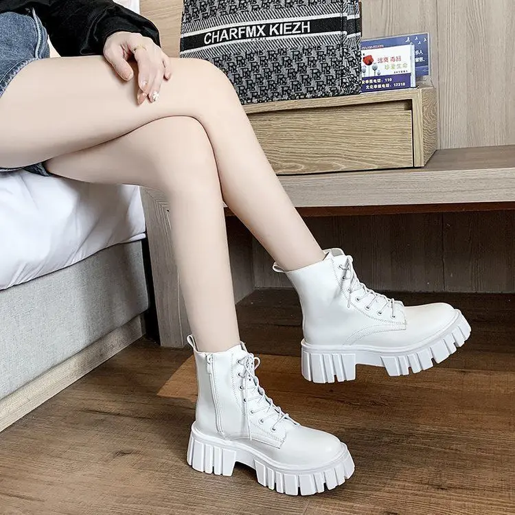 Platform Women Boots Winter Platform Ankle Boots Sexy Punk Motorcycle Boots Shoes High Heel Ankle Boots for Women Booties