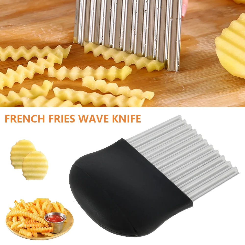 

Multi-function Potato Cutter Stainless Steel Wave Knife Chips Fruit Cutters Non-slip Handle Vegetable Slicer Kitchen Accessories