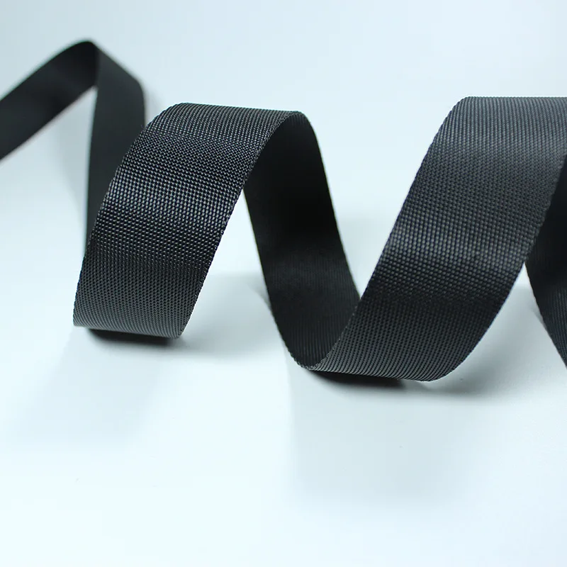 

1inch(25mm) Width 50 Yards/Lot Polyester Black Strapping For Bags High-Grade Plain Weaves Webbing Encryption Backpack Belt