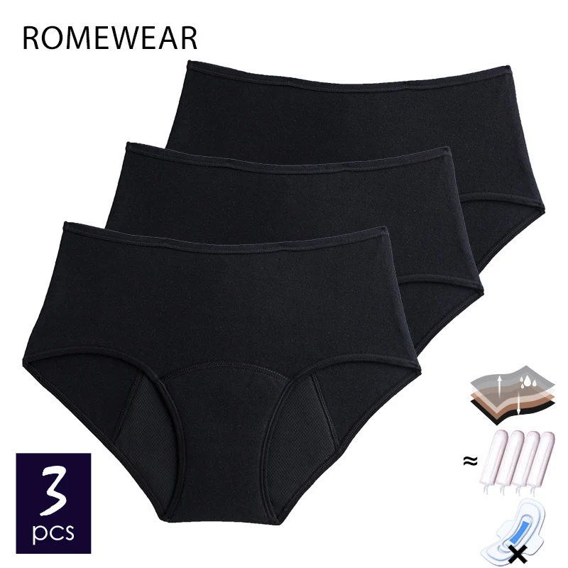 

3 шт./лот хлопковое нижнее белье, женские трусики с большим потоком для менструации, женское Сетчатое поглощающее 4-слойное менструальное ни...