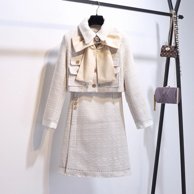 Новинка 2020 Осень зима высокое качество для подиума Офисная Леди комплект из 2