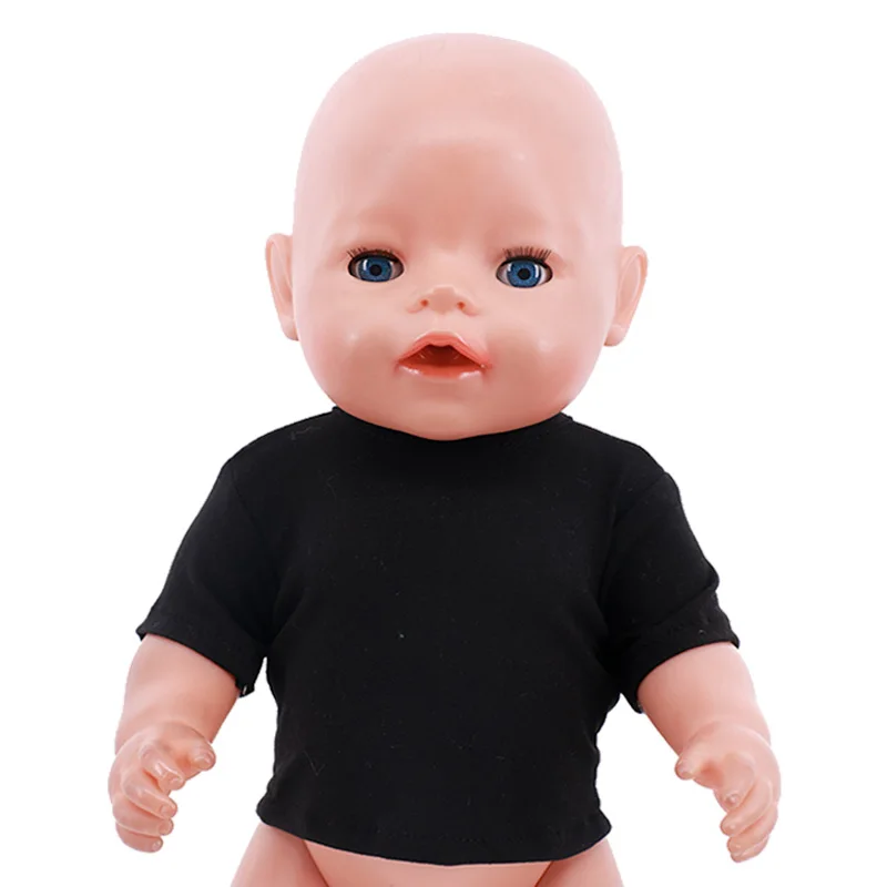 Однотонная футболка для куклы 43 см Товары новорожденных одежда аксессуары