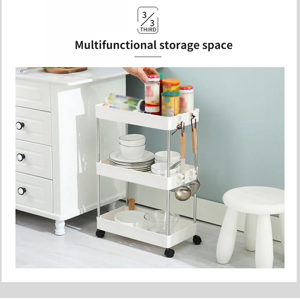 Стеганая стойка для хранения ванной комнаты четыре слоя кухонный узкий шкаф