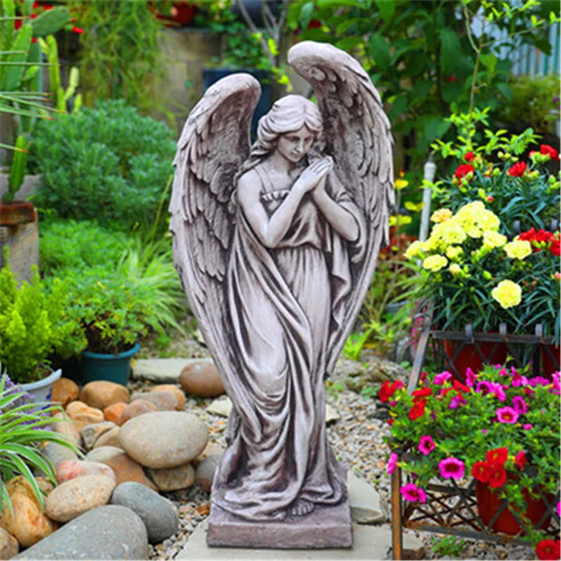 

Resin Angel Figurines Crafts Character Statue Outdoor Garden Sculpture Decoration Courtyard Park Villa Decoration A1548