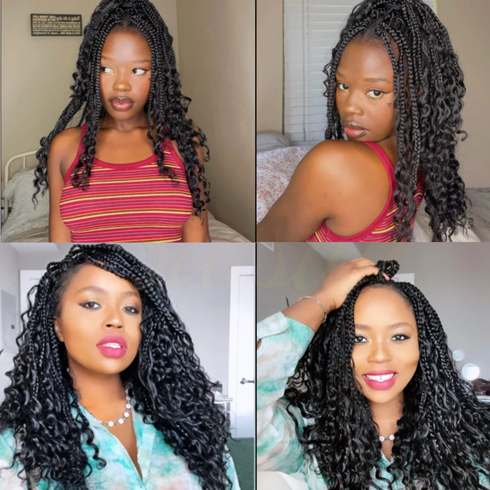 Saisity 14-дюймовые синтетические косички богини Box волосы для вязания крючком