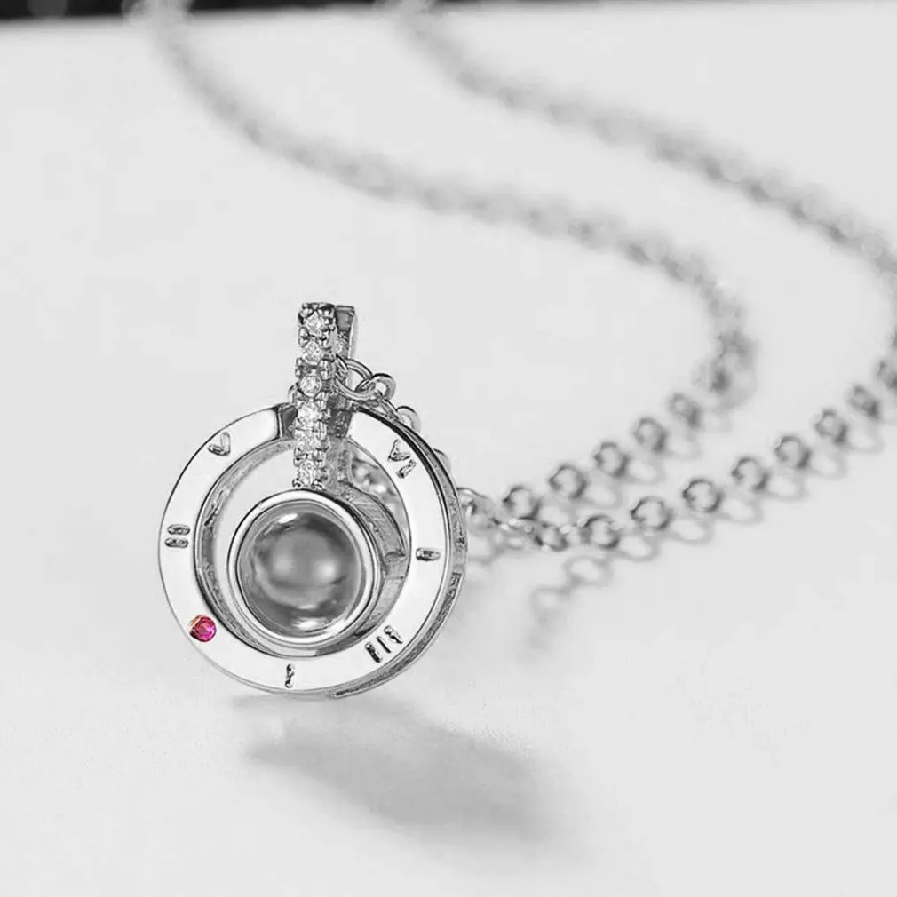 Женское ожерелье с подвеской проектором Я тебя люблю на 100 языках|Ожерелья