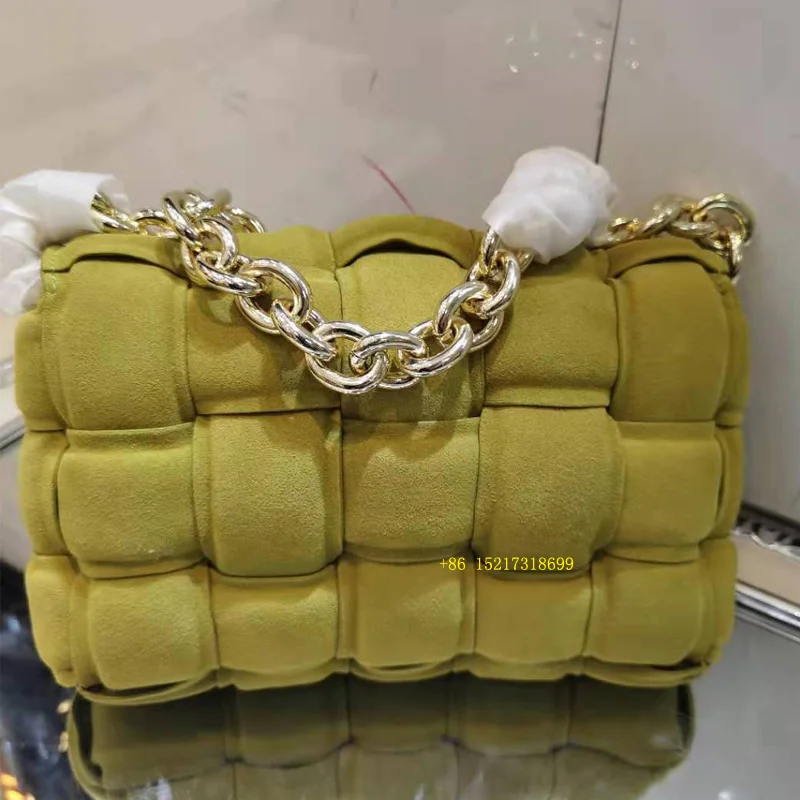 

Women Crossbody Bag Weave Flap Bags For Women 2021 Quality Leather Thick Chain Shoulder Messenger Bags Female Handbag And Purse