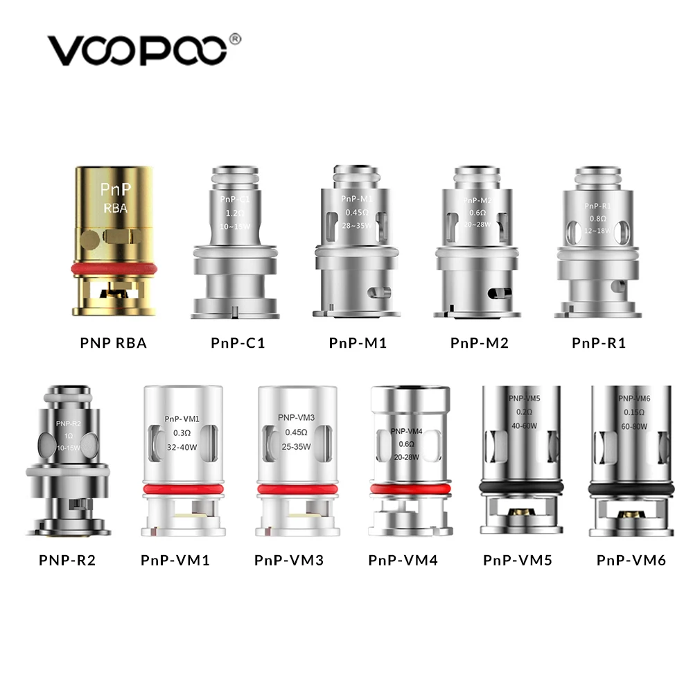 

VOOPOO PNP Coil 0.45ohm PnP-M1 Mesh Coil/PNP-VM5/PnP-VW6 Coil For VINCI X/Drag X/Navi/Argus G/Find S Trio E-Cigarette