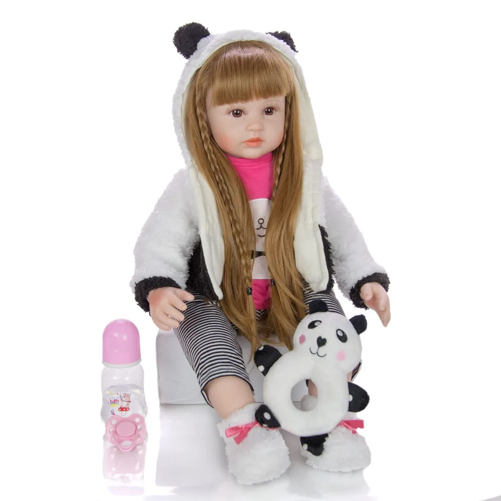 Кукла bebe кукла для новорожденных девочек мягкая принцессы из коричневого волоса