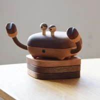 crab coasters solid wood anti scalding insulation tea ceremony saucer cute ornaments creative gifts to send friends placemat