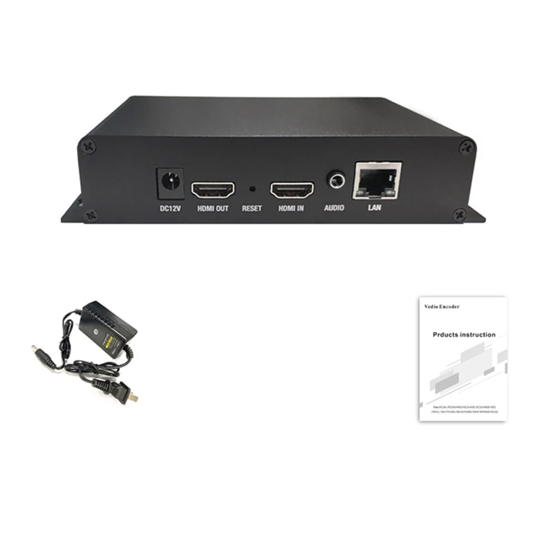 

HDMI-Compatible H265 H264 1080P60FPS Video Encoder to IP Streaming, Support SRT/RTMP/RTSP/TS/HLS-M3U8/FLV/UDP -US Plug