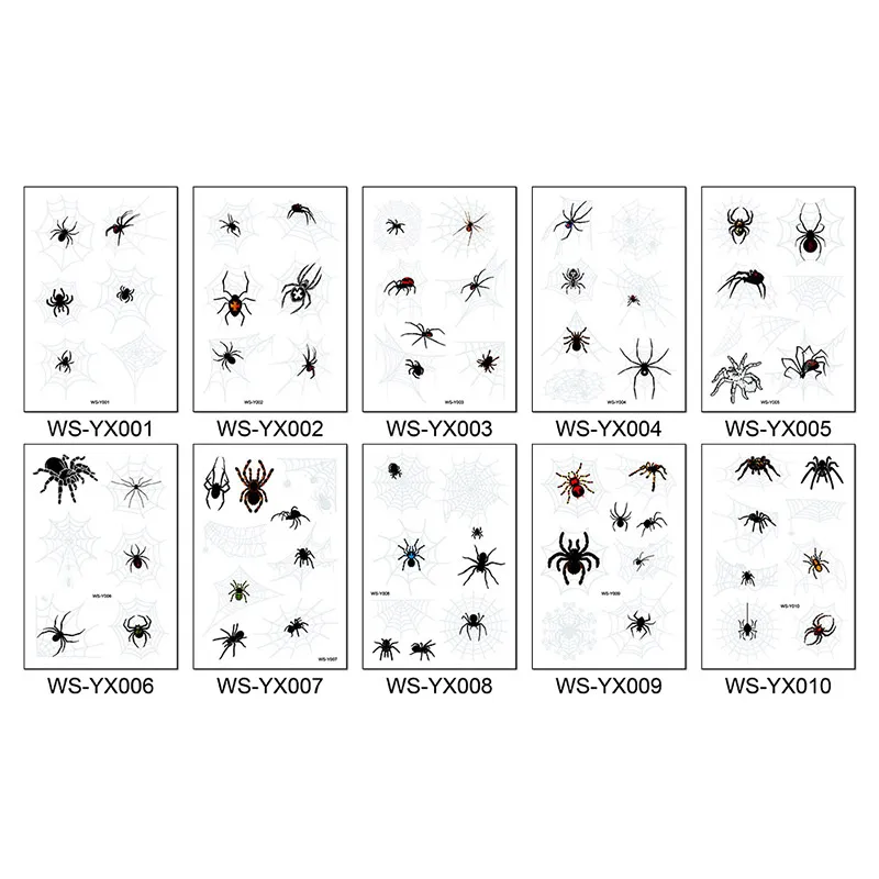 Тату-Наклейка 3D для пауков временная Водонепроницаемая наклейка с ужасами