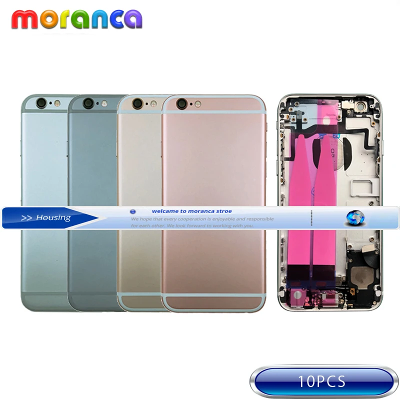 

10pcs Full Housing Back for IPhone 6s 6sPlus Plus Battery Cover Door Rear Middle Frame Chassis with Flex Cable Assembly